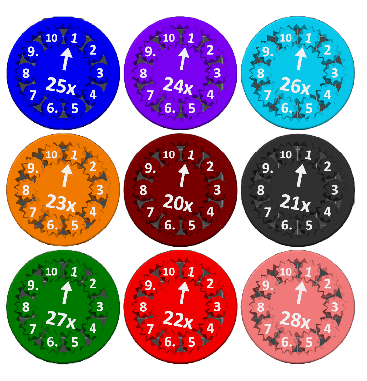Custom Math Fidget Spinner Sets Multiplication and Divison - 2-100