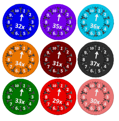 Math Fidget Spinners (Sets of 9) 2-100