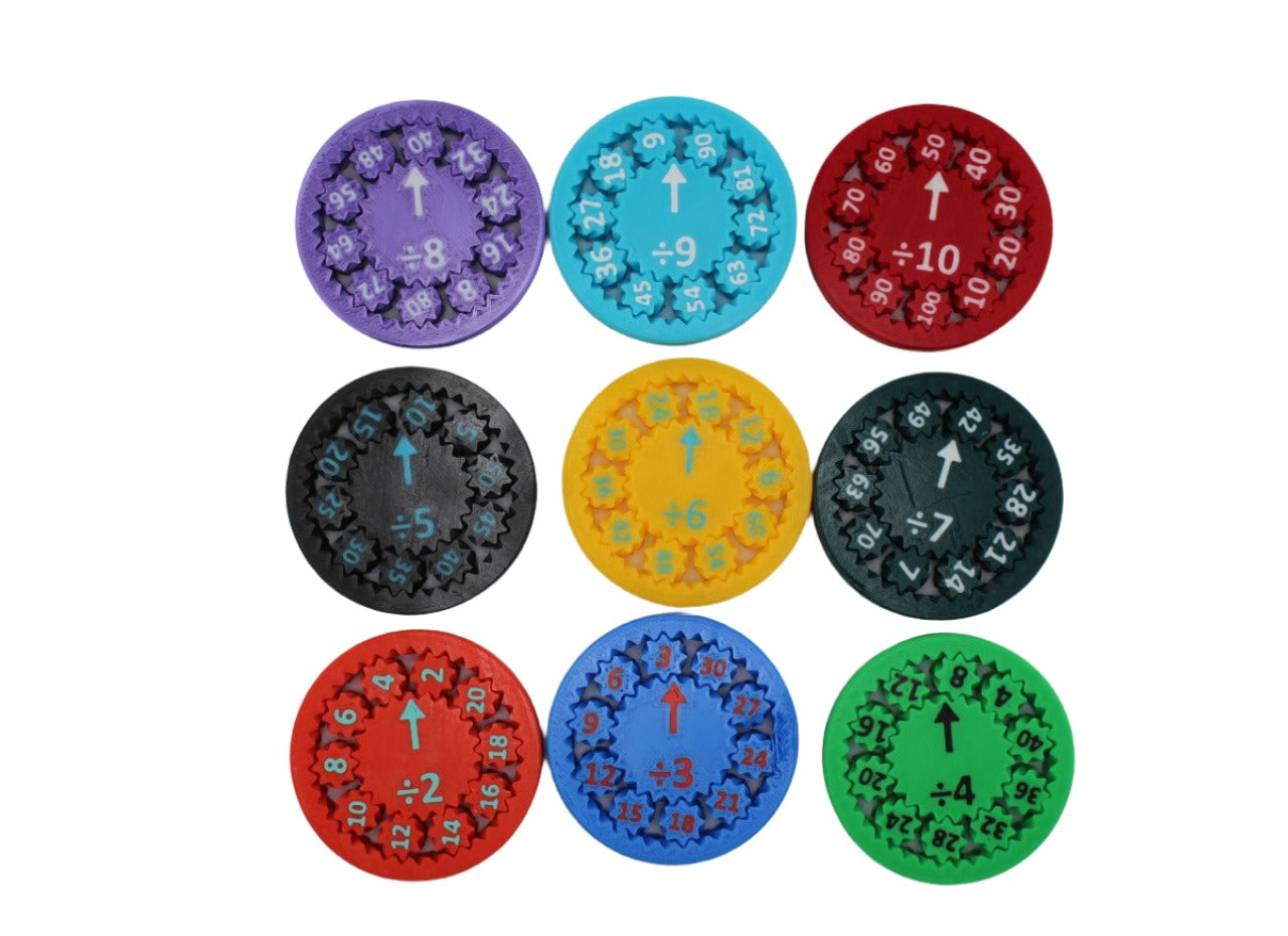Custom Math Fidget Spinner Sets Multiplication and Divison - 2-100